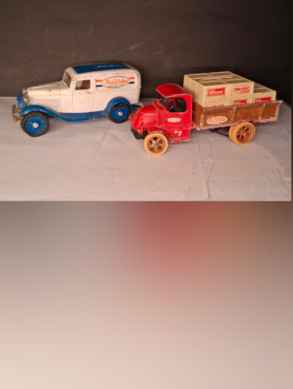 Metal True Value replica 1932 Ford Van and 1926 Mack Bull Dog  Penny Bank